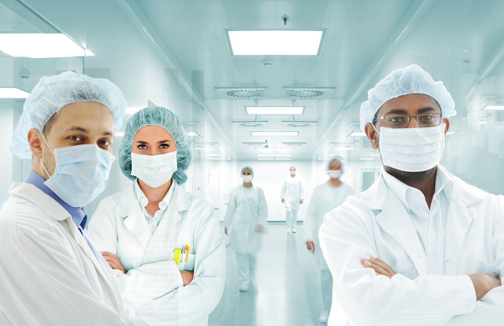 Scientists team at modern hospital lab